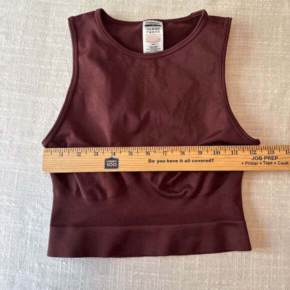Gymshark Sweat Seamless Midi Tank Fitness Workout Women’s Size S Baked Maroon - Picture 12 of 13